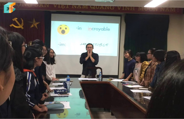 Une classe intéressante avec des enseignants enthousiastes. Photo : Facebook de l’EF/CVN