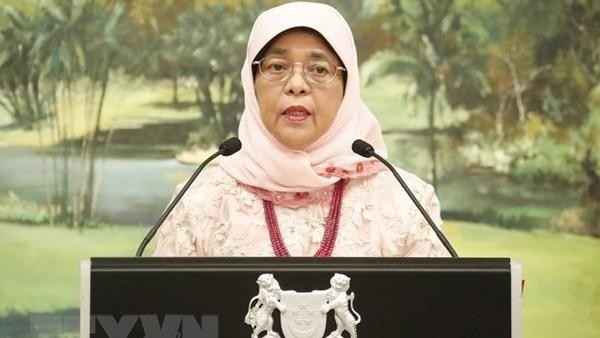 La présidente de Singapour Halimah Yacob. Photo : VNA