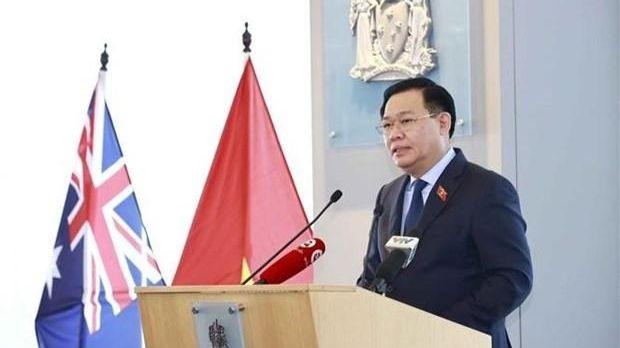 Le Président de l'Assemblée nationale (AN) du Vietnam, Vuong Dinh Huê, au forum. Photo : VNA.