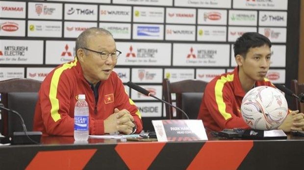 L’entraîneur Park Hang-seo à la conférence de presse tenue le 12 janvier à Hanoï. Photo : VNA.