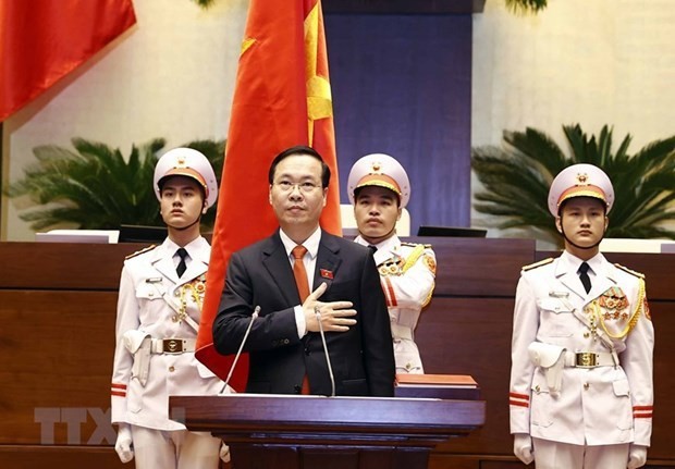 Le Président Vo Van Thuong prête serment. Photo : VNA.
