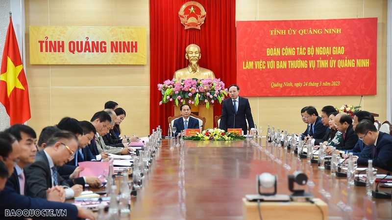 Le secrétaire du Comité provincial du Parti de Quang Ninh, Nguyen Xuan Ky, prend la parole. Photo: baoquocte