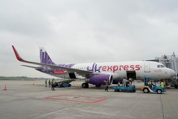 Avion de HK Express à l'aéroport de Nôi Bài. Photo : Collaborateur/Vietnam+