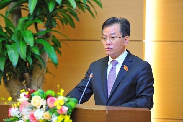 Dôn Tuân Phong, chef de la délégation du Vietnam, prend la parole lors de la conférence. Photo : VNA.
