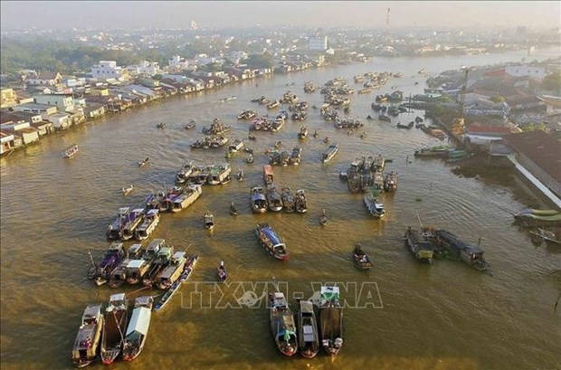 Marché flottant de Cai Rang à Cân Tho. Photo : VNA.