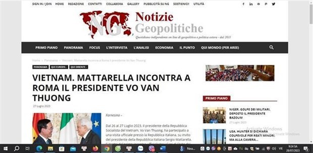 Article sur le journal « La Voce d'Italia ». Photo : VNA.