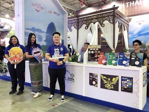 Un stand d'exposition touristique de la Thaïlande se concentre sur la promotion du tourisme et de la culture nationale à l'ITE HCMC 2023. Photo: VNA