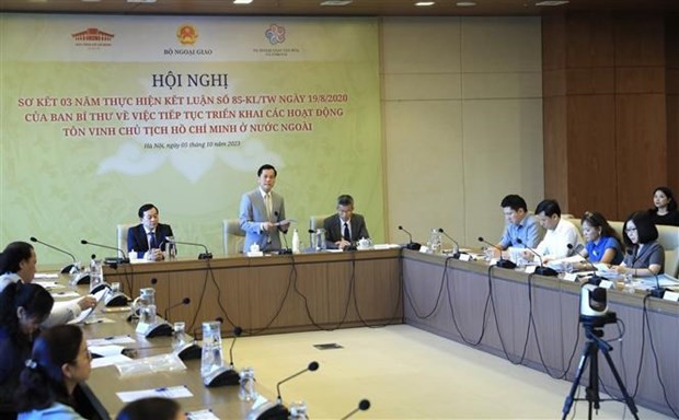 Conférence sur la présentation, la sensibilisation et la mise en l’honneur du Président Hô Chi Minh à l'échelle internationale. Photo : VNA.