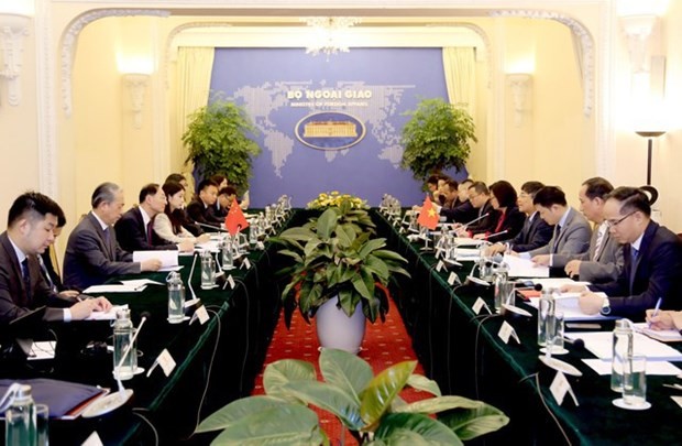 Lors de la rencontre entre les chefs des délégations gouvernementales pour les négociations sur les questions territoriales et frontalières entre le Vietnam et la Chine, à Hanoi, le 9 novembre 2023. Photo : VNA.