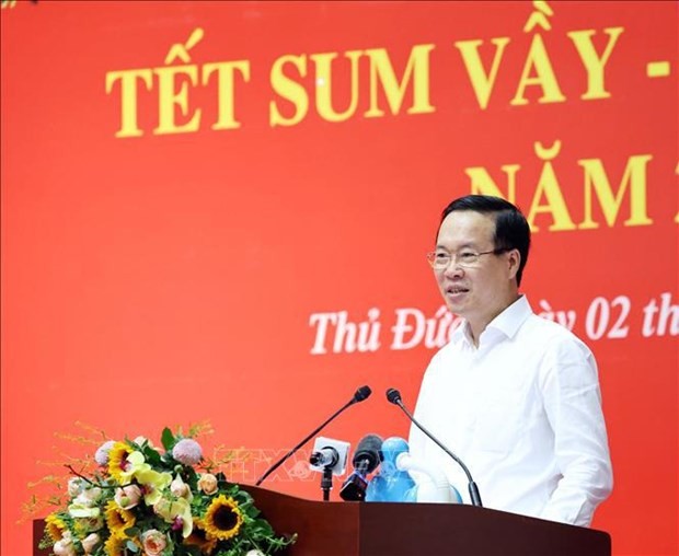 Le président Vo Van Thuong lors de l'événement. Photo: VNA