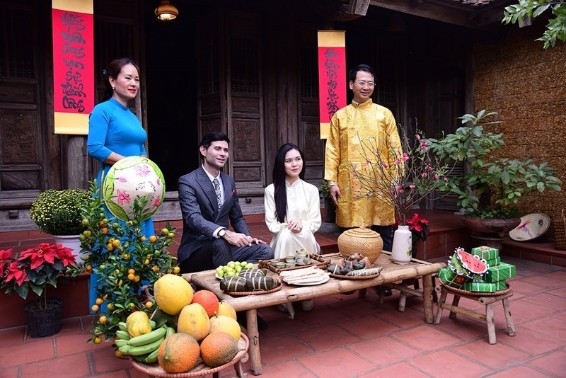 Le Têt traditionnel vietnamien laisse toujours une bonne impression aux amis internationaux. Photo: CPV