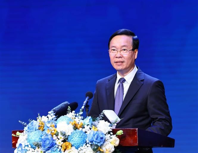 Le Président vietnamien Vo Van Thuong lors de l’événement. Photo : VNA.
