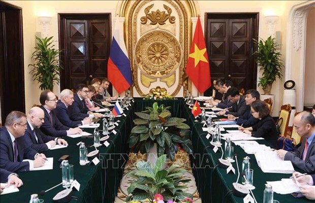Vue du 13e dialogue Vietnam-Russie sur la stratégie de diplomatie, de défense et de sécurité, à Hanoi, le 4 mars. Photo: VNA