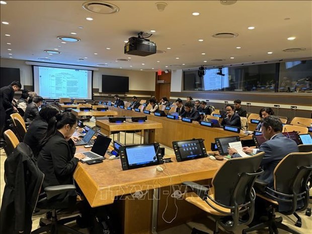 Vue de la réunion mensuelle du groupe Asie-Pacifique au sein de l’ONU, à New York. Photo : VNA. 