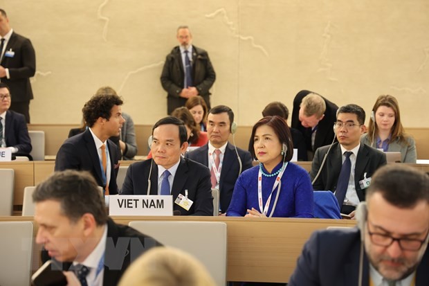 Le Vice-Premier ministre Tran Luu Quang assiste et prend la parole à la 52e session du Conseil des droits de l'homme de l'ONU. Photo : VNA.