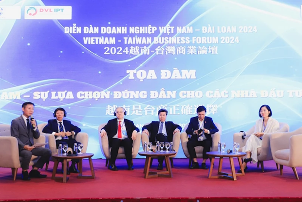 Délégués au Forum d'affaires Vietnam - Taïwan (Chine) tenu le 8 avril à Hanoï. Photo : VNA.
