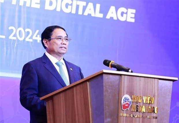 Le Premier ministre Pham Minh Chinh lors de la table ronde dans le cadre du Forum sur l’avenir de l’ASEAN 2024. Photo: VNA