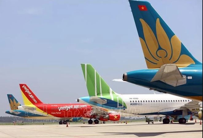 Avions à l’aéroport international de Nôi Bài, à Hanoi. Photo : VNA.