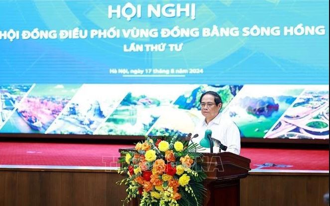 Le Premier ministre Pham Minh Chinh lors de la réunion. Photo ; VNA.