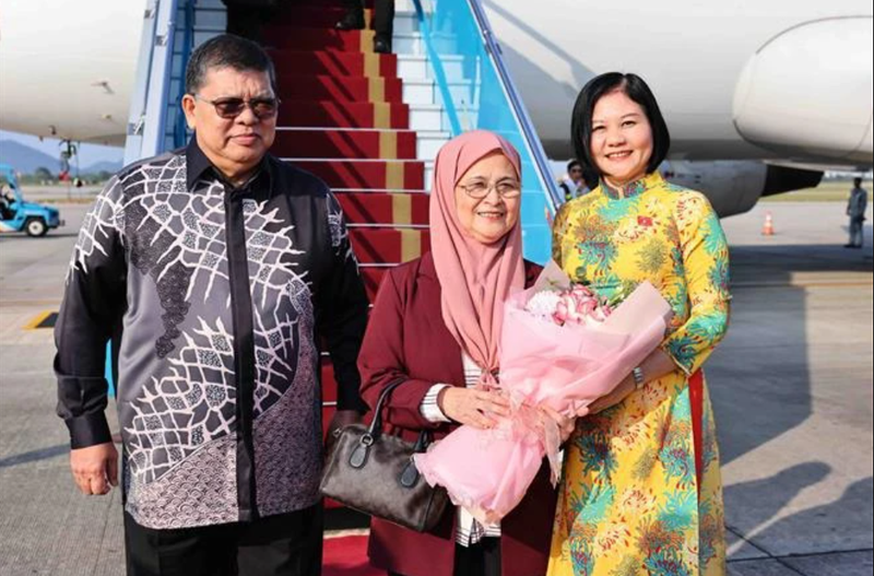 Le président de la Chambre des représentants de Malaisie Tan Sri Dato' Johari Bin Abdul et son épouse sont arrivés à Hanoï dans l'après-midi du 22 octobre, entamant leur visite officielle de quatre jours au Vietnam. Photo : VNA.