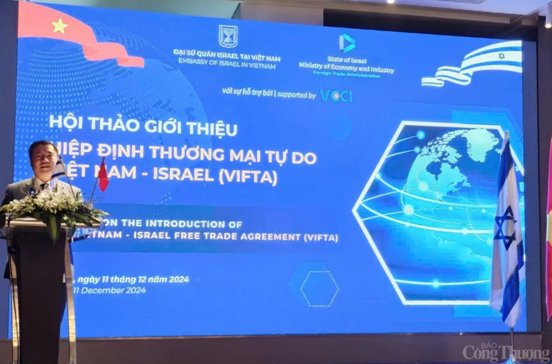 Le vice-ministre vietnamien de l’Industrie et du Commerce, Nguyen Sinh Nhat Tan, prend la parole. Photo: congthuong