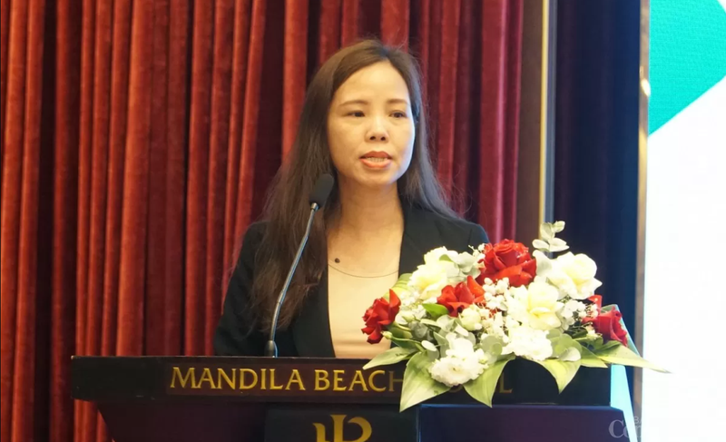 Nguyen Thi Thu Thuy, directrice adjointe du Centre d'appui à l'exportation du Département de la promotion du commerce, prend la parole. Photo: congthuong