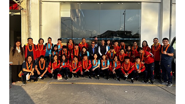 L'Équipe féminine du Vietnam est arrivée au Népal, prête pour les qualifications olympiques 2024. Photo : VFF.