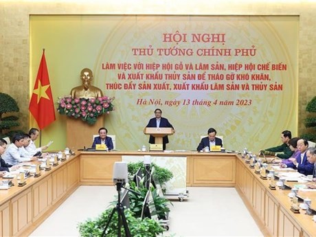Le Premier ministre vietnamien, Pham Minh Chinh, lors de la conférence. Photo: VNA.