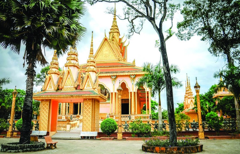 Le sanctuaire principal de la pagode Phnô Dôn. Photo : CTV/CVN. 