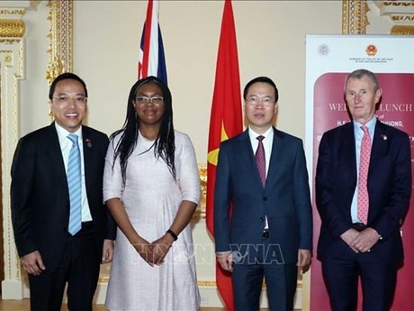 Le Président Vo Van Thuong (2e, à droite) et le Vice-Président de la Chambre des Communes, Nigel Evans (1er, à droite). Photo : VNA.