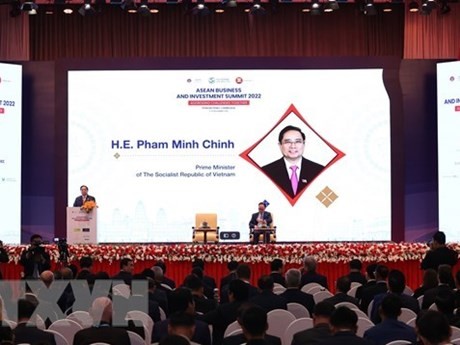  Le Premier ministre vietnamien, Pham Minh Chinh, au Sommet des affaires et de l'investissement de l'ASEAN 2022. Photo : VNA.