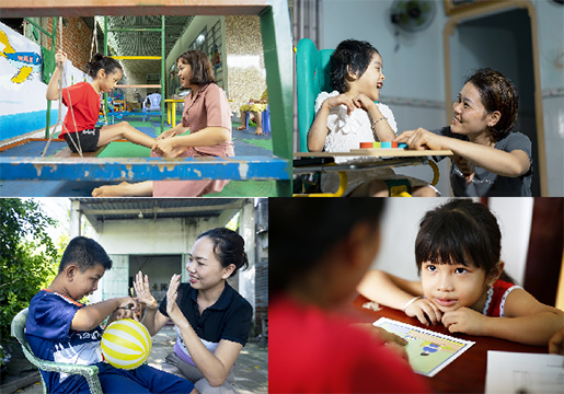Le projet de renforcement de l'accès à l'éducation des élèves handicapés avec l’appui de la communauté au Centre. Photo: Thoidai.com.vn