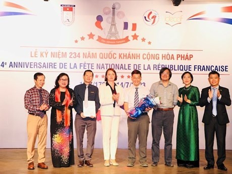 La cérémonie de célébration de la 234e Fête nationale de la France célébrée à Ho Chi Minh-Ville. Photo: VNA