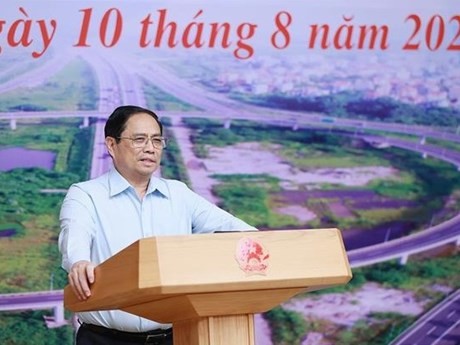 Le Premier ministre Pham Minh Chinh lors de la réunion. Photo : VNA.