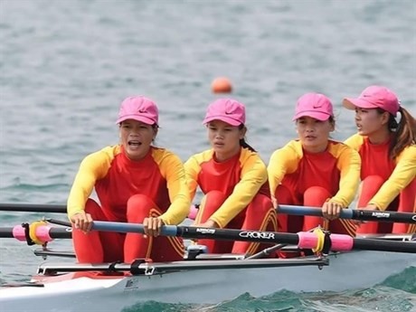  Les rameurs vietnamiens obtiennent quatre billets pour la finale de l'ASIAD 2023. Photo : VNA.