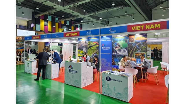 Le stand vietnamien au Salon du Tourisme TRAVEX 2024. Photo : Le Service du Tourisme de Nghê An. 