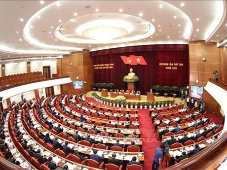 Vue de la séance inaugurale du 8e Plénum du Parti du 13e mandat. Photo : VNA.