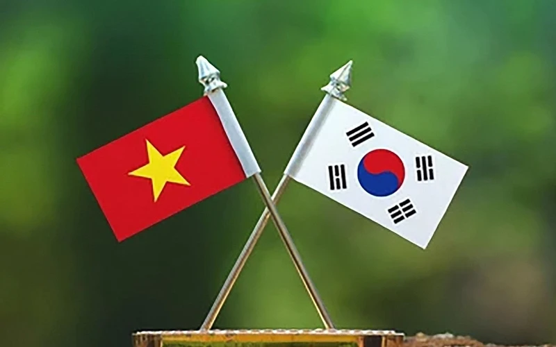 Les drapeaux du Vietnam et de la République de Corée. Photo : VOV.