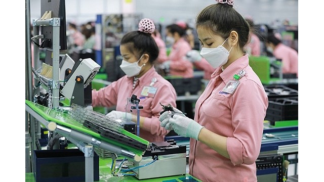 La production de téléphones dans l'usine Samsung Vietnam. Photo : conthuong.vn
