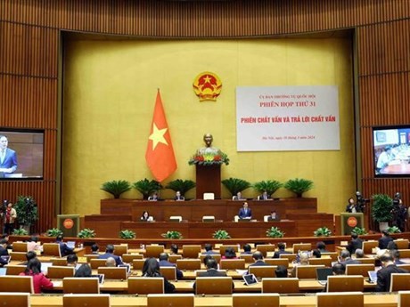 Une séance de la 31e réunion du Comité permanent de l’Assemblée nationale du Vietnam. Photo : VNA.