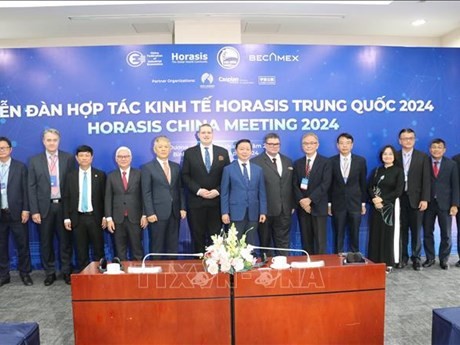 Le vice-Premier ministre Tran Hong Ha et des représentants d'entreprises allemandes et une délégation d'entreprises européennes. Photo: VNA