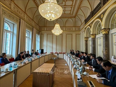 La délégation du ministère de la Justice travaille avec le ministère de la Justice de l'État de Hesse. Photo: VNA