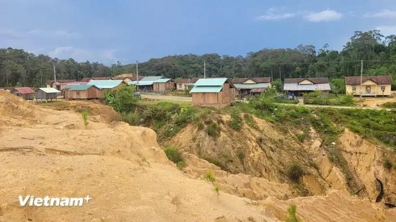 La zone souvent touchée par les tremblements de terre dans le district de Kon Plong, province de Kon Tum. Photo : Vietnam+.