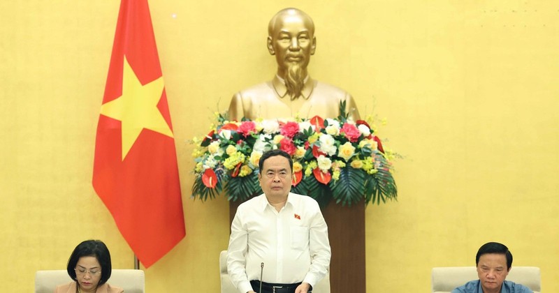 Le Président de l’Assemblée nationale Trân Thanh Mân s’exprime lors de la 5e session thématique du Comité permanent de l’Assemblée nationale. Photo : VNA.