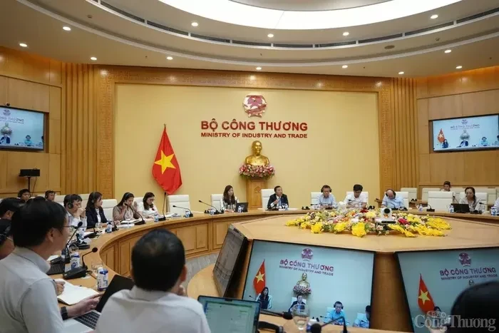 La vue générale de la séance de travail avec l’ambassade du Royaume-Uni au Vietnam sur la transition énergétique équitable. Photo : congthuong.vn