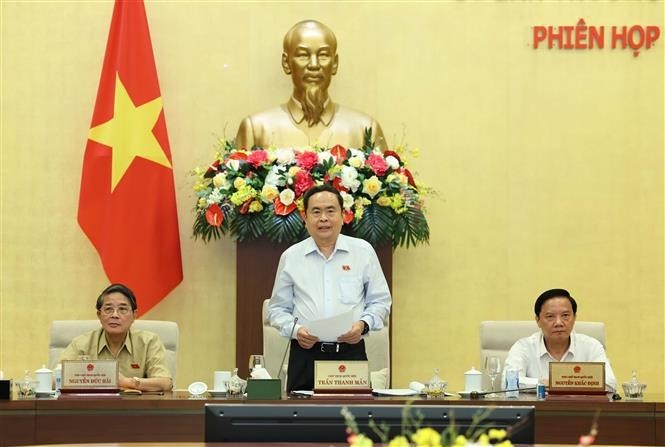 Le Président de l'Assemblée nationale Trân Thanh Mân s'exprime lors de la clôture. Photo : VNA.