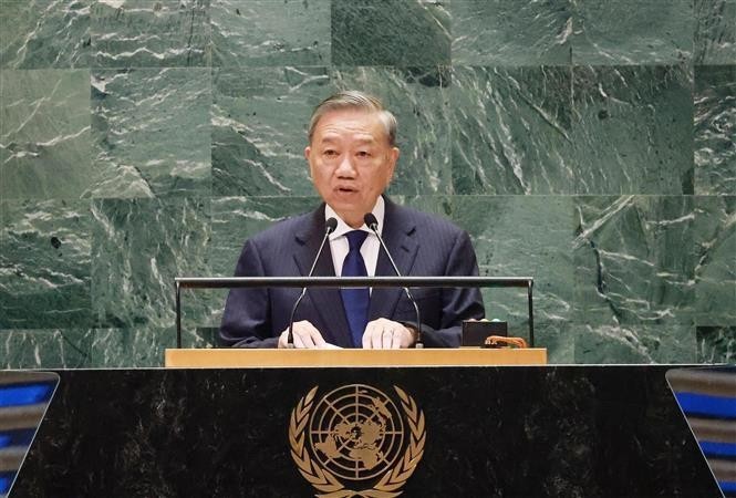 Le dirigeant vietnamien Tô Lâm prend la parole au Sommet de l'avenir de l'ONU. Photo : VNA.