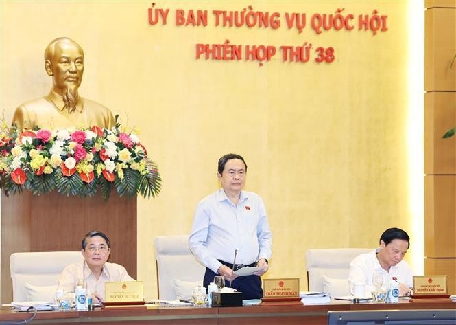 Le Président de l’Assemblée nationale Trân Thanh Mân lors de la session. Photo : VNA.