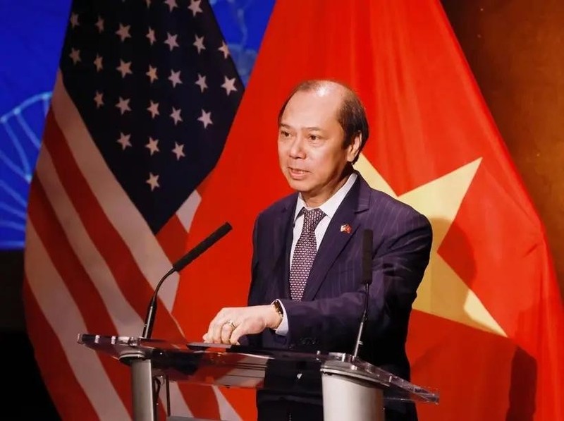 L'ambassadeur Nguyen Quoc Dung a pris la parole lors de la célébration du premier anniversaire du partenariat stratégique intégram Vietnam-États-Unis à New York en septembre dernier. Photo : VNA.