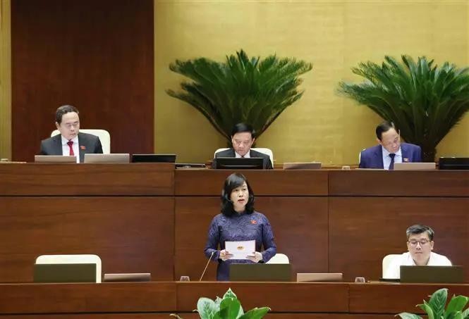 La ministre de la Santé Dao Hong Lan à la séance de réponse aux questions des députés. Photo : VNA.